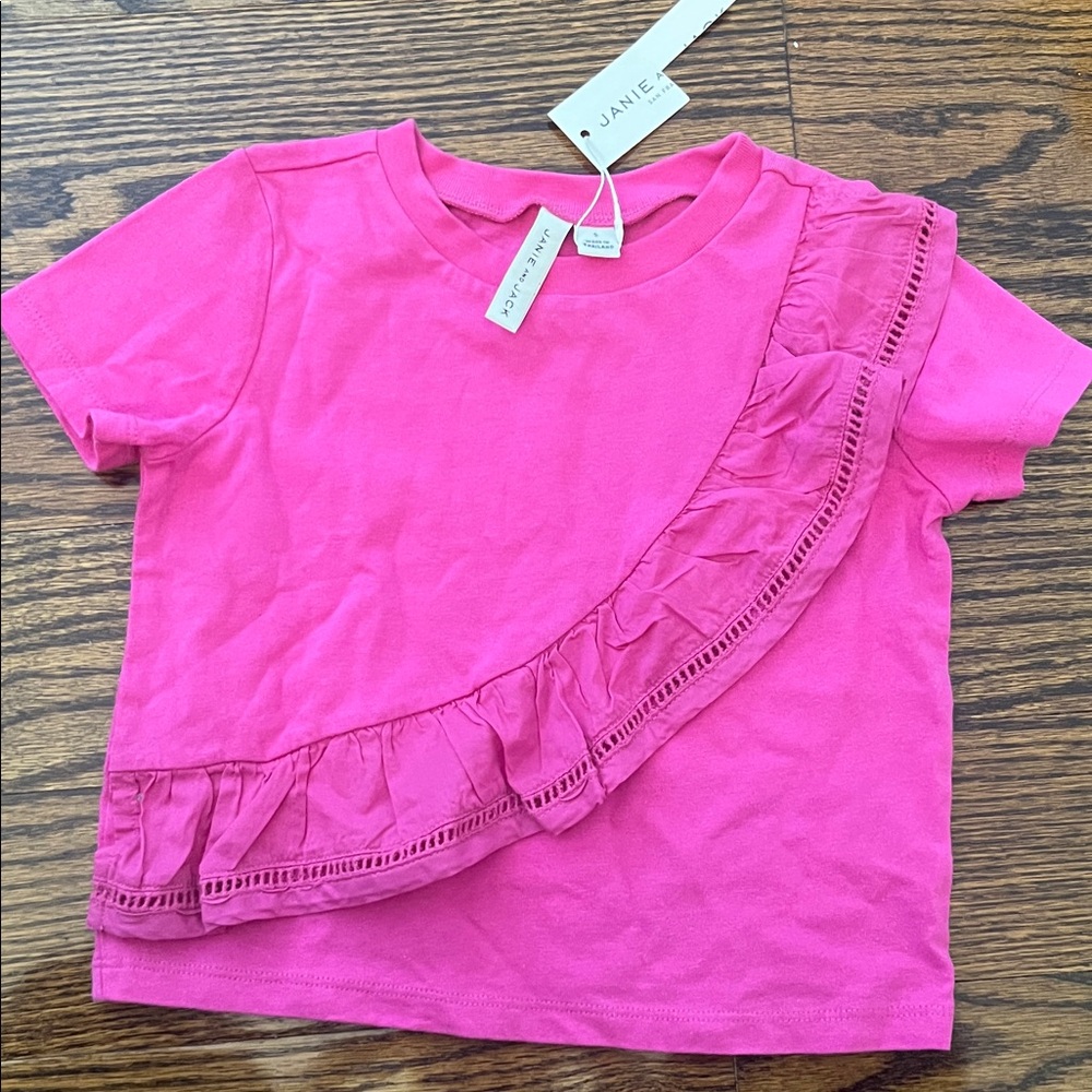 Janie and Jack Fuchsia Ruffle Short Sleeve Tee